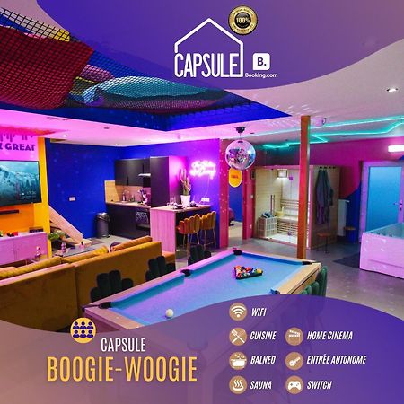 Capsule Boogie-Woogie - Jacuzzi - Sauna - Billard - Jeux - Ecran Geant - Filet Suspendu - Netflix La Louviere Ngoại thất bức ảnh