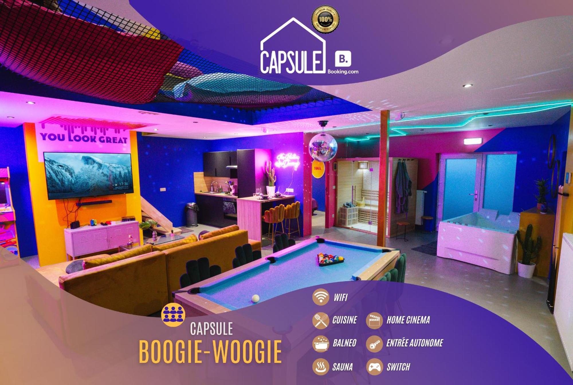 Capsule Boogie-Woogie - Jacuzzi - Sauna - Billard - Jeux - Ecran Geant - Filet Suspendu - Netflix La Louviere Ngoại thất bức ảnh